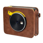 Étui en cuir PU avec bandoulière pour appareil photo Kodak Mini Shot 3 Square Retro / C300R instax (boîtier intégral).