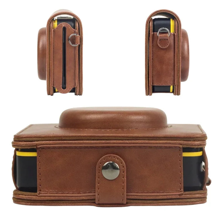 Étui en cuir PU avec bandoulière pour appareil photo Kodak Mini Shot 3 Square Retro / C300R instax (boîtier intégral).