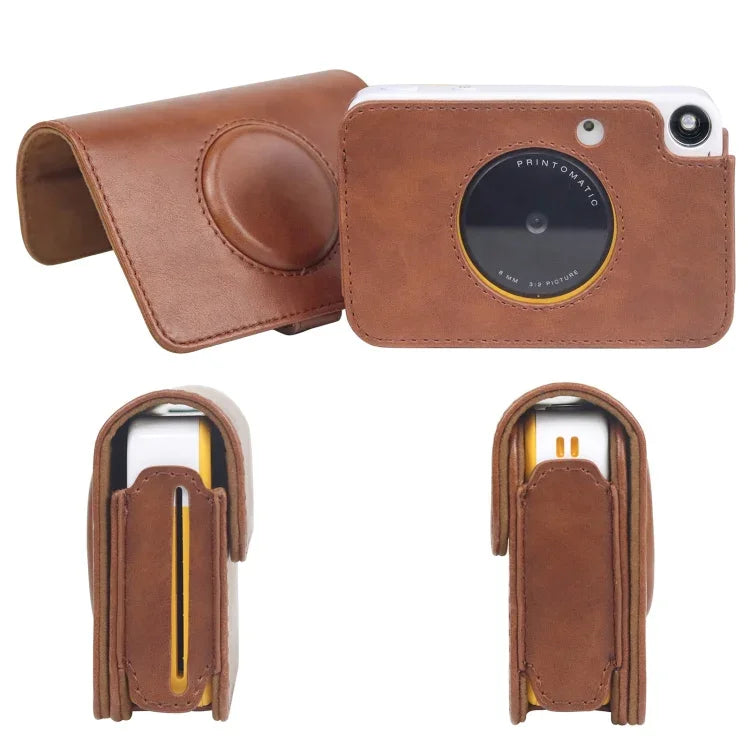 Étui en cuir PU avec bandoulière pour appareil photo Kodak PRINTOMATIC