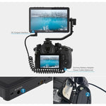Moniteur de terrain FEELWORLD F5 Pro V4 pour appareils photo reflex numériques avec écran tactile 6 pouces, LUT 3D, entrée/sortie HDMI 4K et bras inclinable.