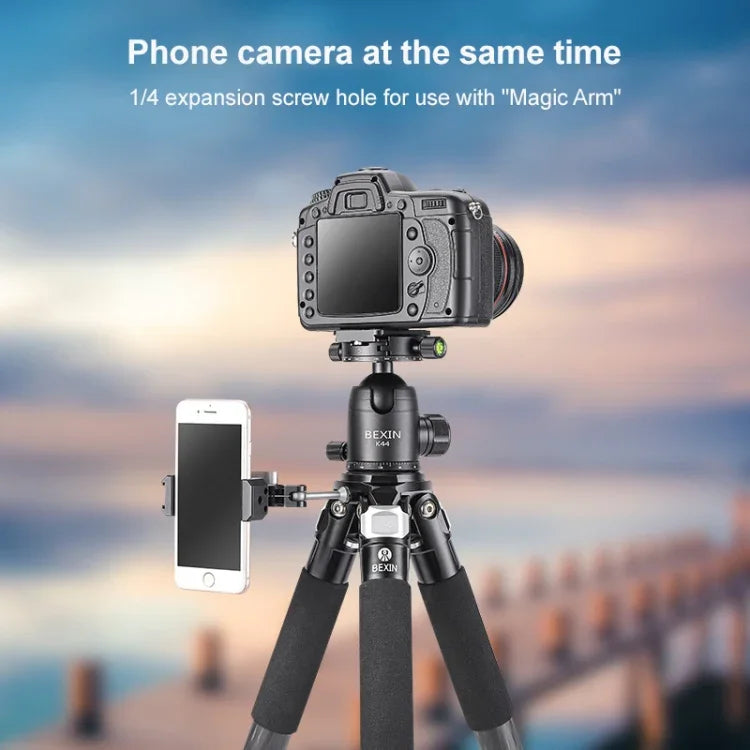Trépied pour appareil photo pliable et portable en fibre de carbone BEXIN RC294 avec rotule panoramique K44, RC294+K44
