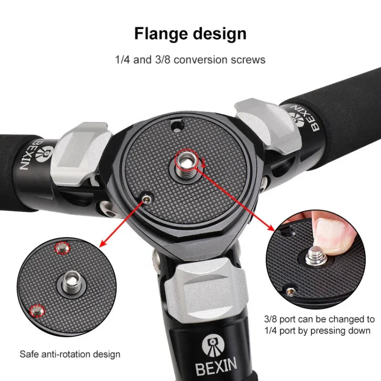 Trépied pour appareil photo pliable et portable en fibre de carbone BEXIN RC334 avec rotule panoramique K44, RC334+K44