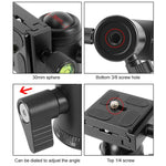 Rotule panoramique en métal BEIXIN QB-30 à rotation à 360 degrés avec plateau à dégagement rapide, QB-30