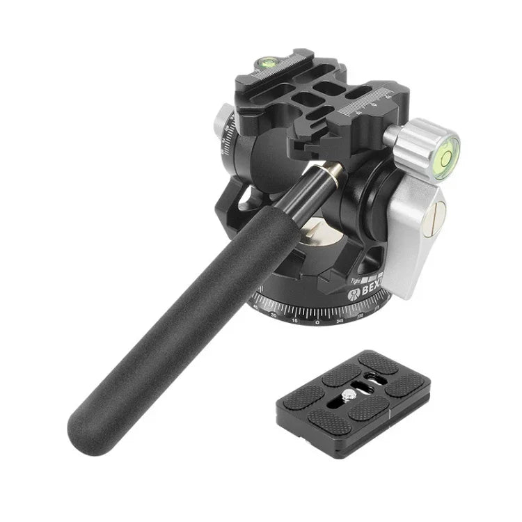 Rotule fluide panoramique 2D 360° BEXIN DT-02S/S robuste avec plateau à dégagement rapide, DT-02S/S
