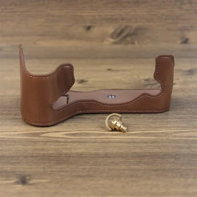 Étui demi-cuir PU pour appareil photo Fujifilm XH2S, filetage 1/4 pouce.