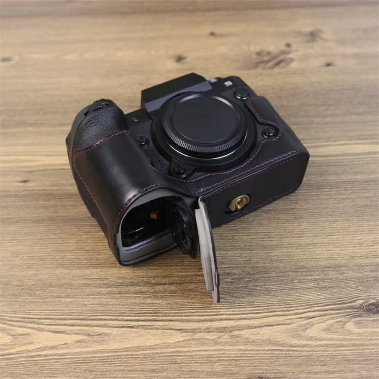 Étui demi-cuir PU pour appareil photo Fujifilm XH2S, filetage 1/4 pouce.