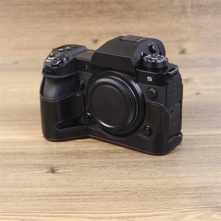 Étui demi-cuir PU pour appareil photo Fujifilm XH2S, filetage 1/4 pouce.