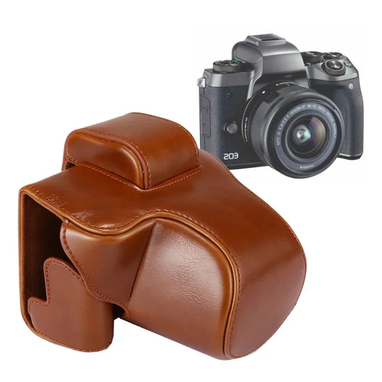 Étui intégral en cuir PU avec bandoulière pour Canon EOS M5