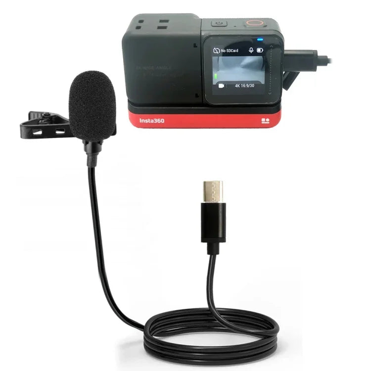 Microphone cravate USB-C pour enregistrement avec Insta360 ONE R