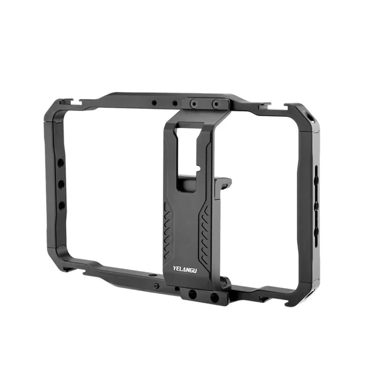 Cage métallique pour smartphone YELANGU LW-B01-1, idéale pour le vlogging et les diffusions en direct.