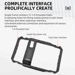 Cage métallique pour smartphone YELANGU LW-B01-1, idéale pour le vlogging et les diffusions en direct.