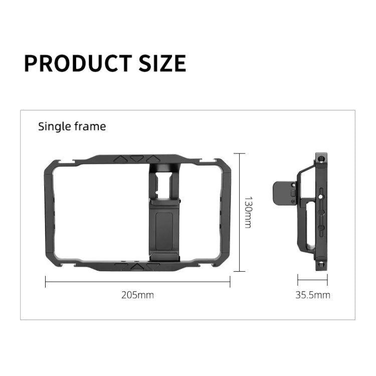 Cage métallique pour smartphone YELANGU LW-B01-1, idéale pour le vlogging et les diffusions en direct.