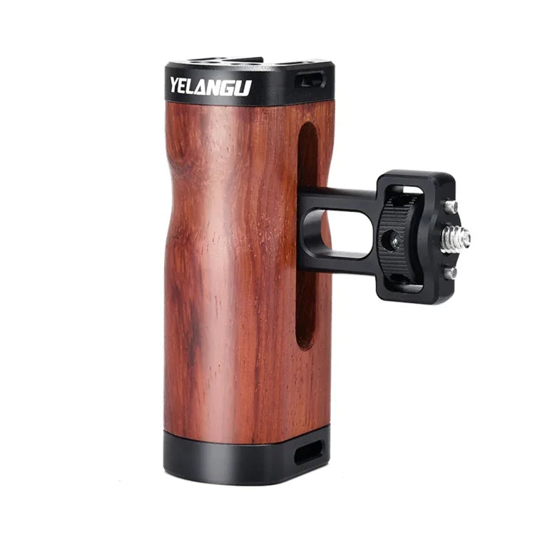 Poignée latérale en bois YELANGU LW-B01-2 avec griffe porte-accessoires pour cage de caméra LW-B01, LW-B01-2