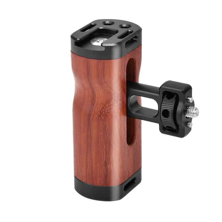 Poignée latérale en bois YELANGU LW-B01-2 avec griffe porte-accessoires pour cage de caméra LW-B01, LW-B01-2