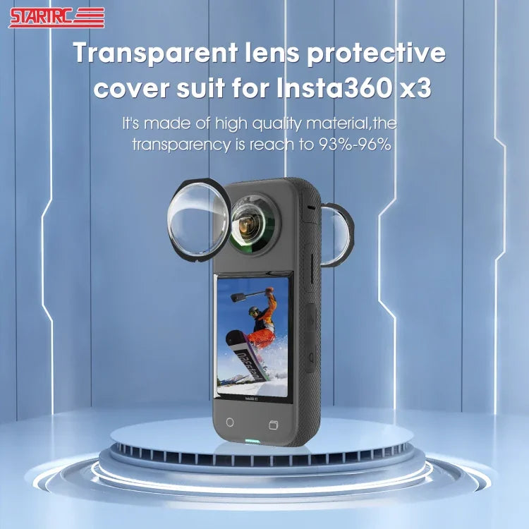 Protection d'objectif en polycarbonate pour Insta360 X3 STARTRC
