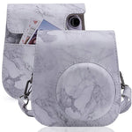 Étui en cuir marbré intégral avec bandoulière pour appareil photo FUJIFILM instax mini 11 / 9 / 8