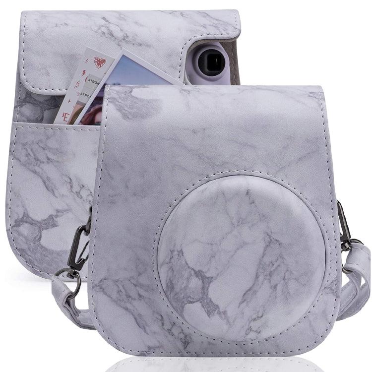 Étui en cuir marbré intégral avec bandoulière pour appareil photo FUJIFILM instax mini 11 / 9 / 8