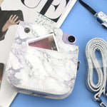 Étui en cuir marbré intégral avec bandoulière pour appareil photo FUJIFILM instax mini 11 / 9 / 8