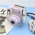 Étui en cuir marbré intégral avec bandoulière pour appareil photo FUJIFILM instax mini 11 / 9 / 8