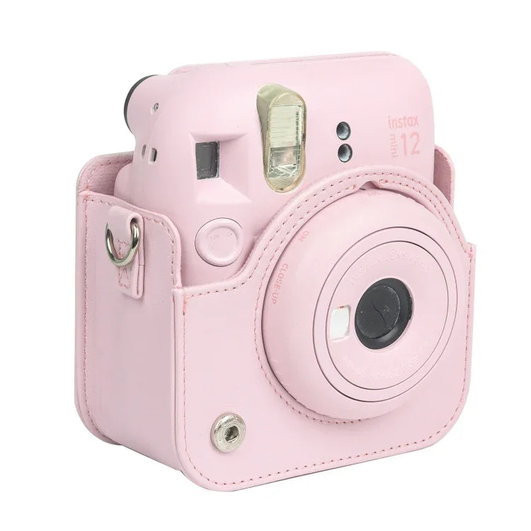 Étui en cuir intégral avec bandoulière pour appareil photo FUJIFILM instax mini 12