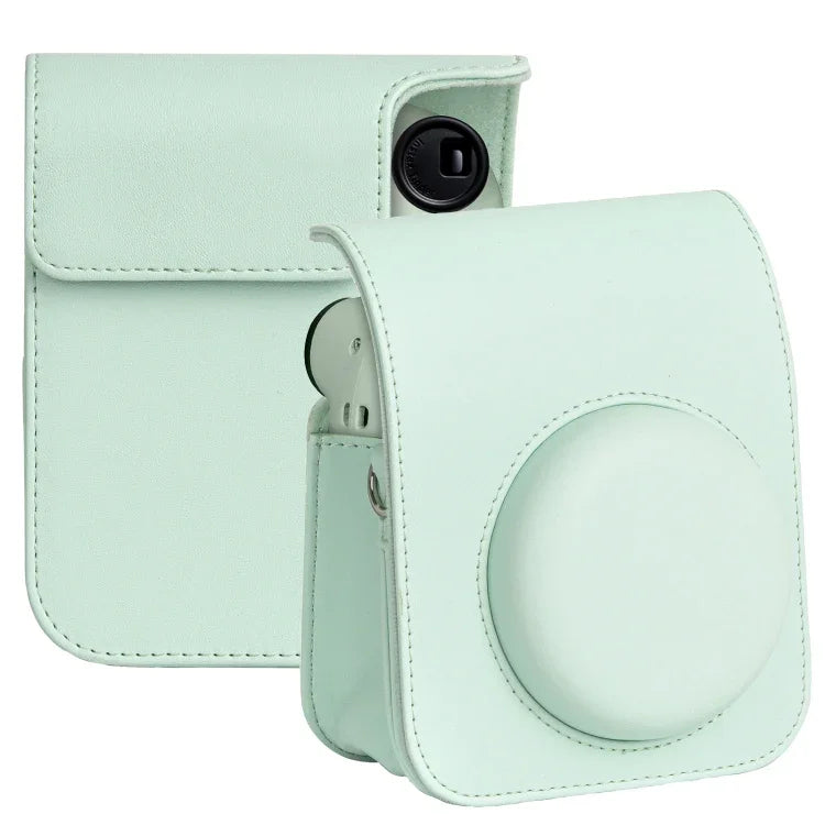 Étui en cuir intégral avec bandoulière pour appareil photo FUJIFILM instax mini 12