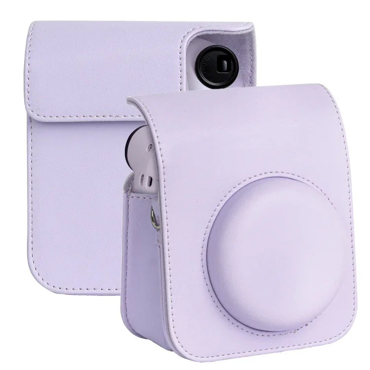 Étui en cuir intégral avec bandoulière pour appareil photo FUJIFILM instax mini 12