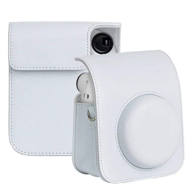 Étui en cuir intégral avec bandoulière pour appareil photo FUJIFILM instax mini 12