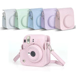 Étui en cuir intégral avec bandoulière pour appareil photo FUJIFILM instax mini 12