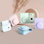 Étui en cuir intégral avec bandoulière pour appareil photo FUJIFILM instax mini 12
