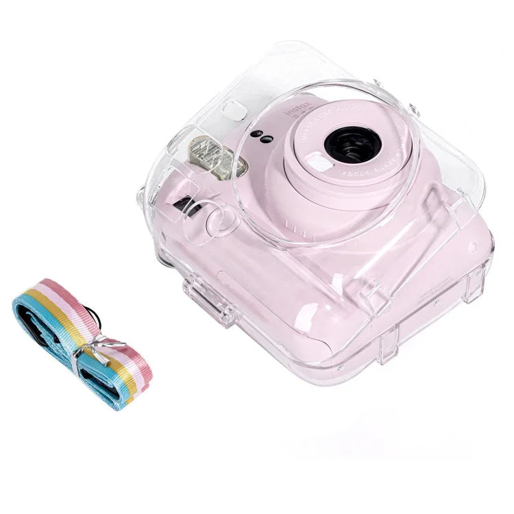 Étui rigide Crystal avec bandoulière pour appareil photo FUJIFILM Instax mini 12
