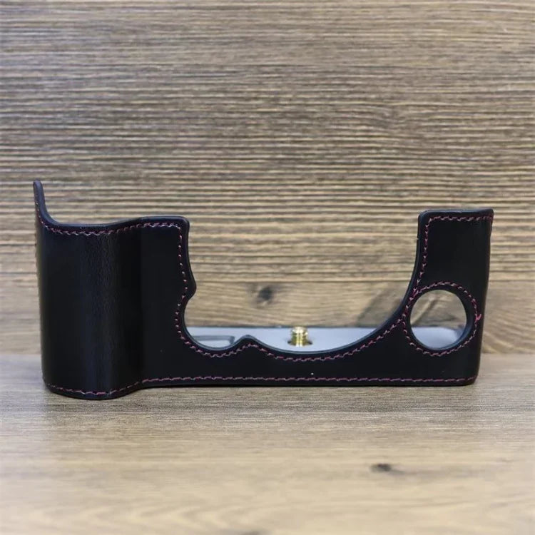 Étui demi-dos en cuir PU avec filetage 1/4 pouce pour appareil photo FUJIFILM X-T5