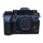 Étui demi-dos en cuir PU avec filetage 1/4 pouce pour appareil photo FUJIFILM X-T5