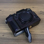 Étui demi-dos en cuir PU avec filetage 1/4 pouce pour appareil photo FUJIFILM X-T5