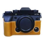 Étui demi-dos en cuir PU avec filetage 1/4 pouce pour appareil photo FUJIFILM X-T5