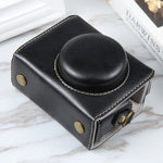 Étui en cuir magnétique intégral avec bandoulière pour caméra Sony ZV-1F (compatible avec les vlogs).