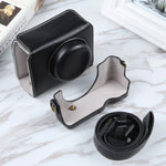 Étui en cuir magnétique intégral avec bandoulière pour caméra Sony ZV-1F (compatible avec les vlogs).