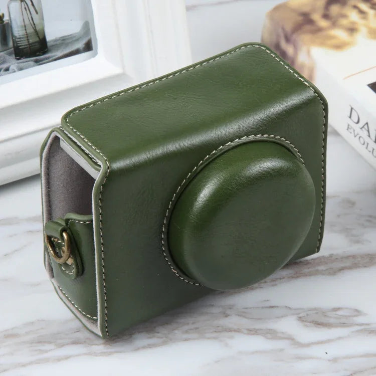Étui en cuir magnétique intégral avec bandoulière pour caméra Sony ZV-1F (compatible avec les vlogs).