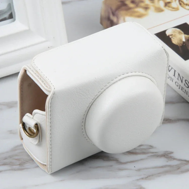 Étui en cuir magnétique intégral avec bandoulière pour caméra Sony ZV-1F (compatible avec les vlogs).