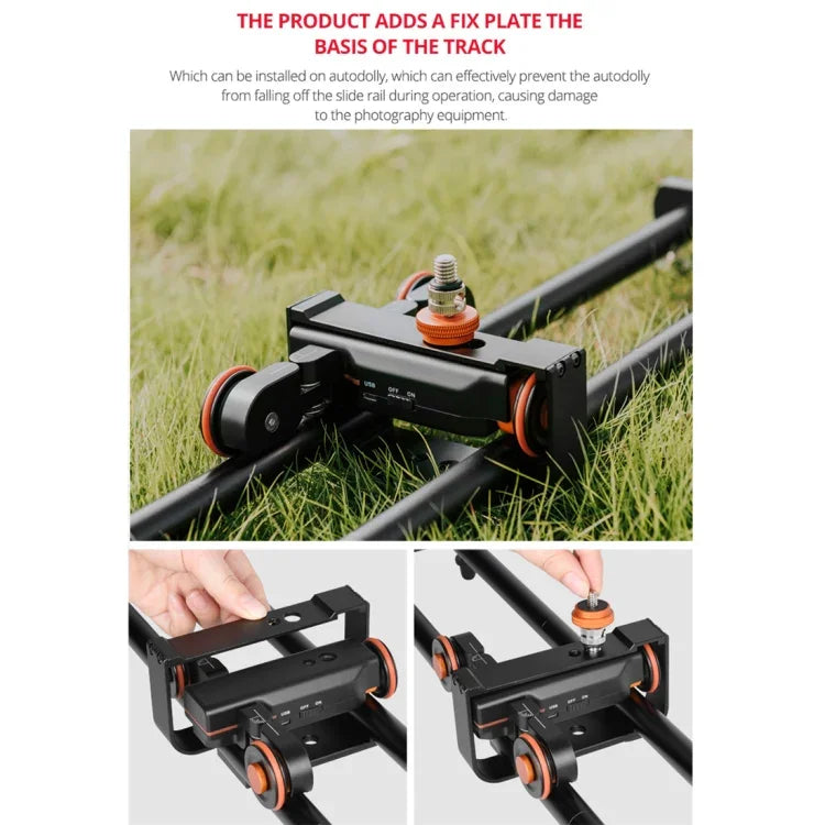 Rail de raccordement coulissant YELANGU YLG0119A de 60 cm avec boucle pour chariot, compatible avec appareils photo reflex et caméras vidéo.