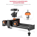 Rail de raccordement coulissant YELANGU YLG0119A de 60 cm avec boucle pour chariot, compatible avec appareils photo reflex et caméras vidéo.
