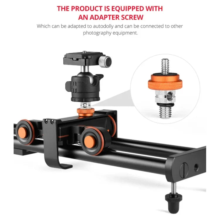 Rail de raccordement coulissant YELANGU YLG0119A de 60 cm avec boucle pour chariot, compatible avec appareils photo reflex et caméras vidéo.