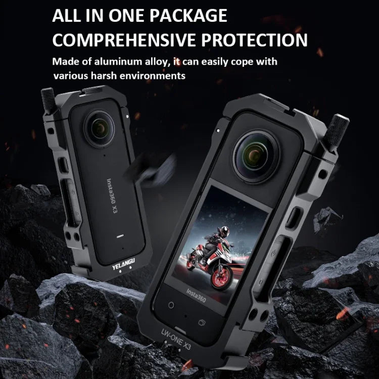 Étui à cadre étendu en métal YELANGU LW-ONE X3 pour Insta360 X3, LW-ONE X3