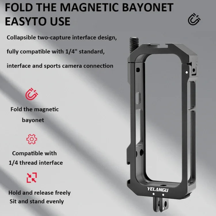 Étui à cadre étendu en métal YELANGU LW-ONE X3 pour Insta360 X3, LW-ONE X3