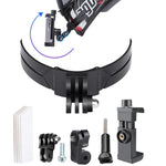 Kit de fixation pliable pour casque de téléphone avec caméra d'action, boucle en J, pince rotative et adaptateur.