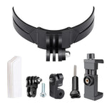 Kit de fixation pliable pour casque de téléphone avec caméra d'action, boucle en J, pince rotative et adaptateur.