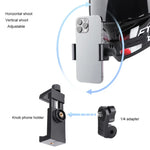 Kit de fixation pliable pour casque de téléphone avec caméra d'action, boucle en J, pince rotative et adaptateur.