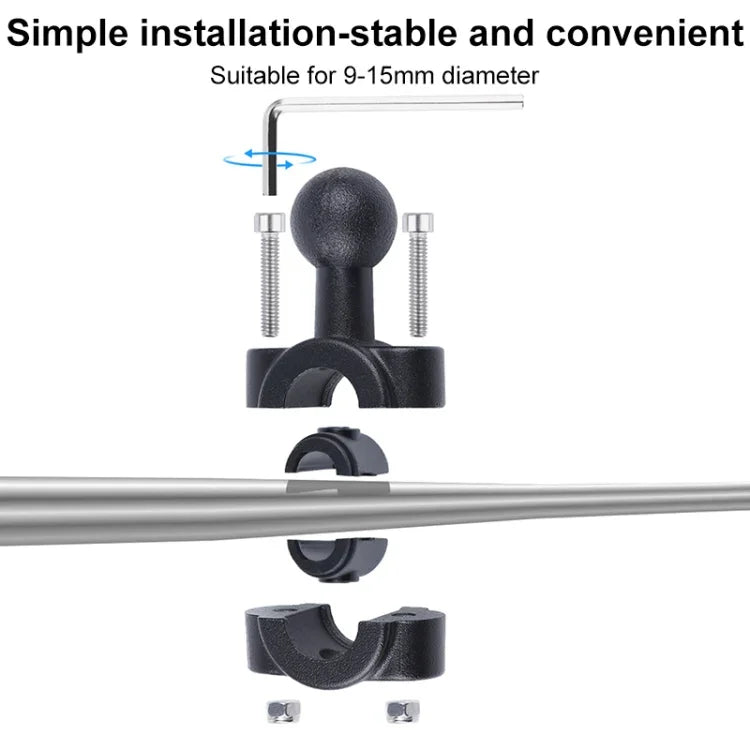 Support de guidon à rotule de 21 mm pour siège avant de voiture, avec adaptateur pour trépied et vis, compatible avec GoPro, Insta360, DJI et autres caméras d'action, 21 mm x 16,3 cm.