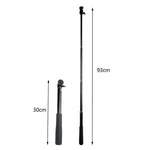 Support trépied pliable et multifonctionnel avec poignée de 30 à 93 cm, idéal pour les selfies, compatible avec GoPro, Insta360, DJI et autres caméras d'action, ainsi que les téléphones. Longueur : 30 à 93 cm.