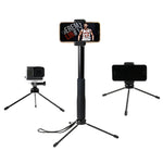 Support trépied pliable et multifonctionnel avec poignée de 30 à 93 cm, idéal pour les selfies, compatible avec GoPro, Insta360, DJI et autres caméras d'action, ainsi que les téléphones. Longueur : 30 à 93 cm.