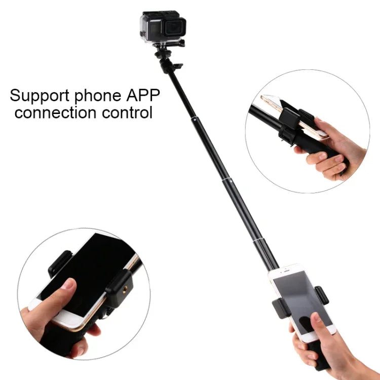 Support trépied pliable et multifonctionnel avec poignée de 30 à 93 cm, idéal pour les selfies, compatible avec GoPro, Insta360, DJI et autres caméras d'action, ainsi que les téléphones. Longueur : 30 à 93 cm.